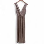 Lulus NWT  All That Shimmers is Gold Sleeveless V-Neck Maxi Dress Sz Small Photo 6