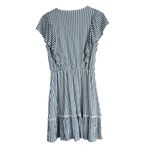 LC Lauren Conrad Lauren Conrad Dress Womens M Gray Striped Ruffle Tiered Mini Coastal Grandmother Photo 2