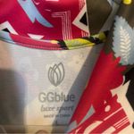 GGBlue Luxe Sport Women’s Multi Print Golf Athletic Dress 1/4 Zip Sz Large Yellow Photo 4