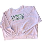 Levi's Levi’s Logo Leaf Print Light Lavender Purple Crew Neck Pullover Sweatshirt Photo 0