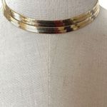 KR gold tone long herringbone vintage necklace Photo 1