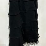 BCBGMAXAZRIA BCBG cocktail strapless tiered mini dress with feather hem Photo 4