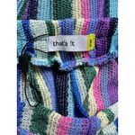 That’s It Multicolor Striped Semi Sheer Crochet Knit Wide Leg Pants Size Small Purple Photo 5