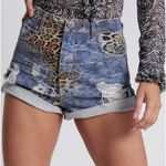One Teaspoon High waist Leopard Print Jeans Shorts(Size 26) Photo 0