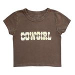 Brandy Melville Y2K John Galt Distressed Cowgirl Crop Top Size XS/S Photo 0
