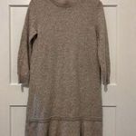 White + Warren Long Sleeve 100% Cashmere Mock Neck Sweater Dress Small Warm Gray Photo 0