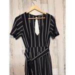 Crystal Doll  Black White Striped Jumpsuit Size 7 – Belted Wide Leg Photo 6