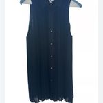 Club Monaco  Navy Blue Pleated Blouse | Size Small Photo 8