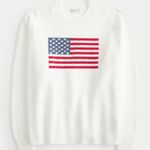 American Flag Sweater White Size M Photo 0