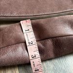 Roots  Canada Emma Bag Leather Foldover Crossbody Colorblock Brown and Taupe Photo 13
