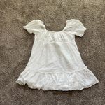Aritzia NEW  Sunday Best Babydoll Dress White Puff Sleeves Mini Bow Size Small Photo 3