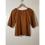 Dolan Life Nest Boho Lace Puff Sleeve Top Small Brown Corduroy Cottagecore Photo 2