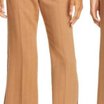 Veronica Beard Cormac Trouser Tan Herringbone Cropped Wide Leg Pants Size 10 Photo 0