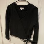 Madewell Texture & Thread black v neck long sleeve shirt size small Photo 3