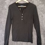 Ralph Lauren Sport Black Long Sleeve Henley Cotton Womens Large Photo 1