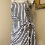 Abercrombie & Fitch wrap front adjustable strap dress large blue and white Photo 5
