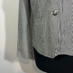 EUC LL Bean Signature‎ Striped Blazer Cotton Career Jacket Black White Womens 4 Photo 2