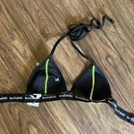 GlideSoul NWT Neon Yellow and Black Triangle Bikini Top Size Medium Photo 5