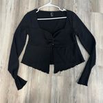 Forever 21  Black Crinkle Long Sleeve Top Photo 0
