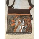 Laurel Burch Brown‎ Canvas Horses Swing Crossbody Purse Shoulder Handbag Photo 1