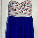 B Darlin Cream and Pink Zigzag Dress Photo 0