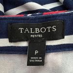 Talbots  Dress Womens XS Petite Navy Blue White Striped Floral Sheath Work Casual Photo 6