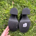 Rouge Helium Women's Size 7 Chunky Heels Black Patent Leather Slip On Shoes Photo 5