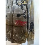 Billabong  Womens Hoodie‎ Size Large Olive Green Asian Inspired Black Gold Red Photo 8