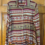 Stetson  Women’s Southwestern Long Sleeve Button Down W/Extra Buttons Sz L-EUC Photo 0