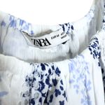 ZARA  Floral Tiered Eyelet Lace Maxi Dress Medium White Blue Cottagecore Prairie Photo 4