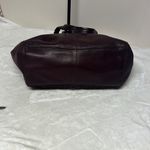 Isabella Fiore  Burgundy Tote with Braided Handles and Floral Embossing Photo 4