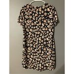 Honeyme  Animal Print Short Sleeve V Neck Tunic Top Size Medium Photo 2