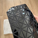 Aritaum  Black Triangle Prism Geometric Vinyl Wristlet Clutch Pouch Bag 9.5” Photo 1