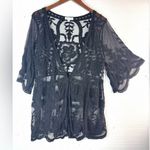 Grace & Lace M Witchy Black Mesh Detail Bell Sleeve Top Size M Photo 0
