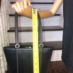 Burberry Black Leather Tote with Grey Accent Stripes and Nova Check Lining Photo 10