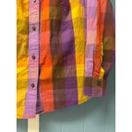 Liz Claiborne Newport Plaid Button Down Shirt Women's L Orange Purple Yellow Size L Photo 2