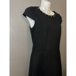Michael Kors Michael Dress Womens XS Black Stud Neck Cap Sleeve Zip Back Sheath Photo 4