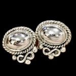 Sterling Silver TAXCO  Southwest Rope Design Stud Earrings Photo 3