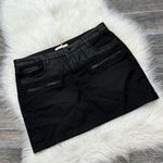 Maje Faux Leather Trim Black Mini Skirt Photo 0