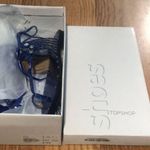 Topshop Gladiator Metallic Blue leather upper with embellished studs size 5.5/6 Photo 6