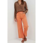 Anthropologie MAEVE x Colette Cropped Wide Leg Linen Pants, Orange, 34” Photo 2