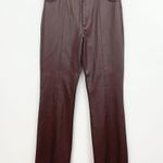 ZARA Brown Faux Leather Split Hem Trousers Photo 0
