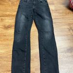 Mother Looker Ankle Fray Skinny Jeans in Night Hawk 24 Black Photo 3