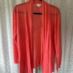 J. Jill Love 100% Linen Tangerine Sheer Lightweight Lagenlook Open Cardigan M Orange Size M Photo 1