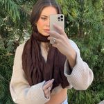 Free People Italian y2k vintage brown polka dot silk scarf Photo 0