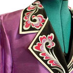 Bob Mackie  100% Silk Jacket Wearable Art Women’s Embroidery Blazer Size Large. Photo 3