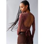 Urban Outfitters  Iris Plunge Top Brown Floral Multi Small Photo 3