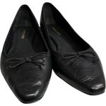 Veronica Beard Women's Size 8 Black Leather Catherine Bow Ballet Flats $345 Photo 3