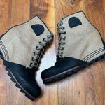 Sorel PDX Wedge Bootie Black with Canvas Ankle Shaft 8 Photo 0