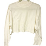 Free People  We The Free Size XS Ivory Mock Neck Cropped Long Sleeve Top NEW Photo 0